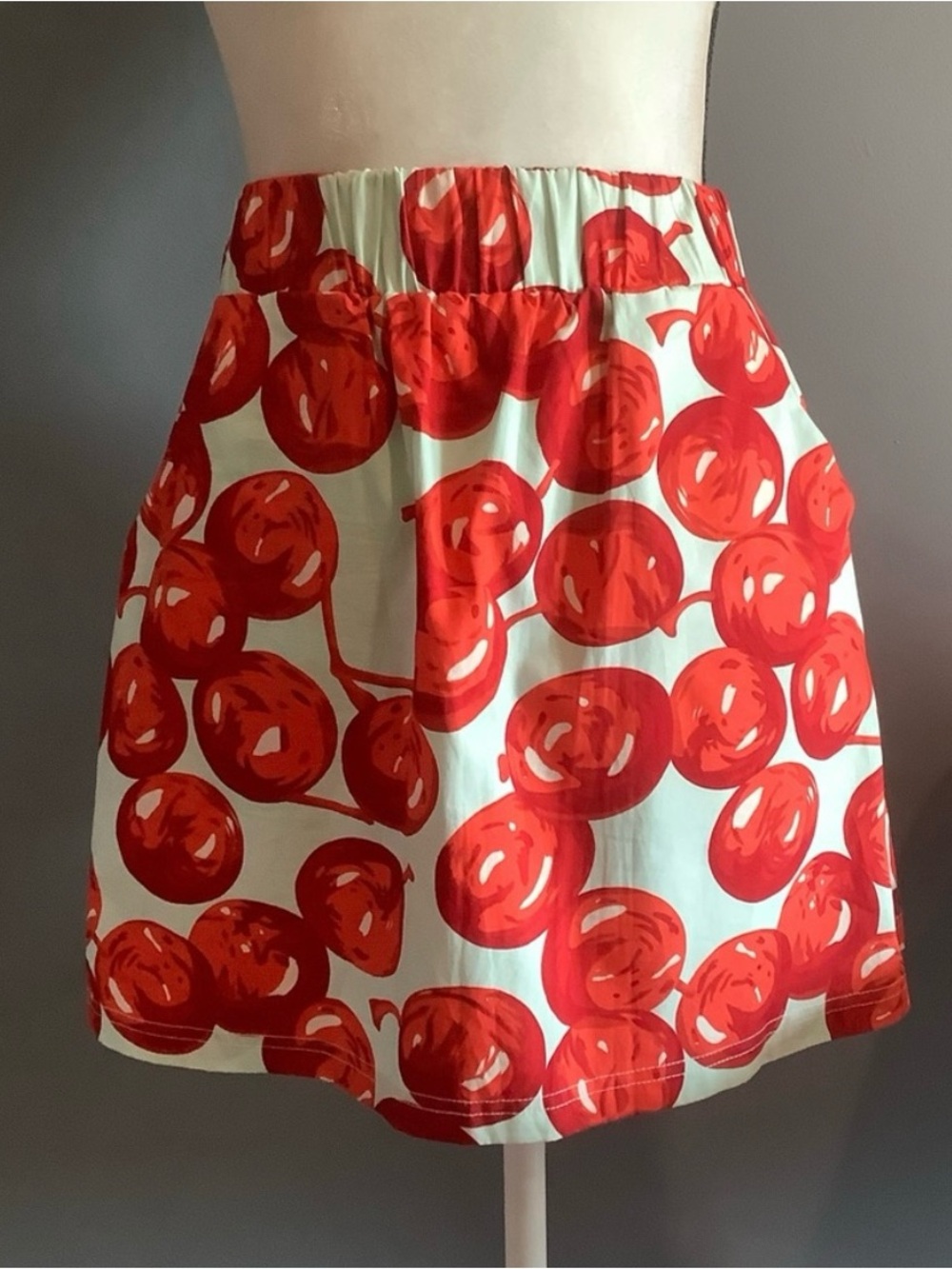 Anthropologie cherry mini skirt